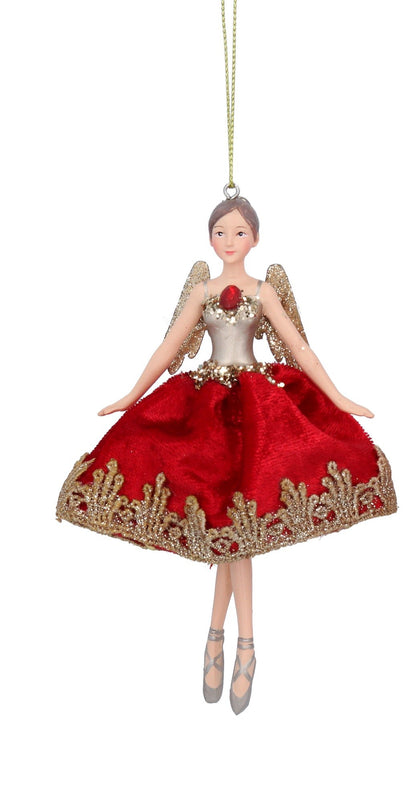 Red Ballet Fairy Hanging Christmas Tree Decoration