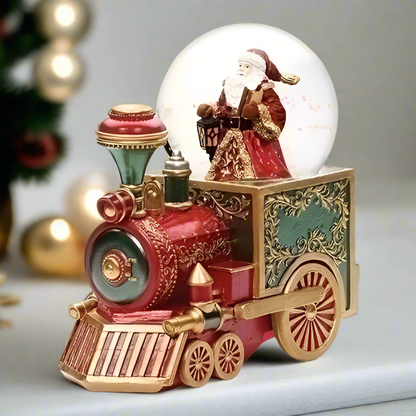 Santa Train Musical Glitter Christmas Snow Globe