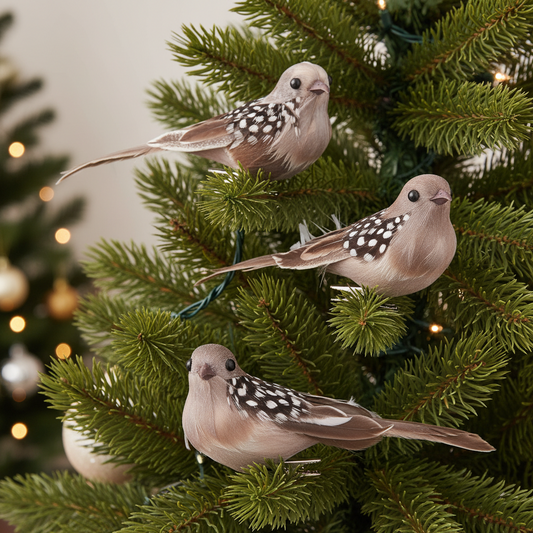 Feather Bird Clip on Christmas Decoration