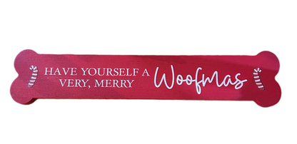Bone Shaped Dog Christmas Signs Assorted