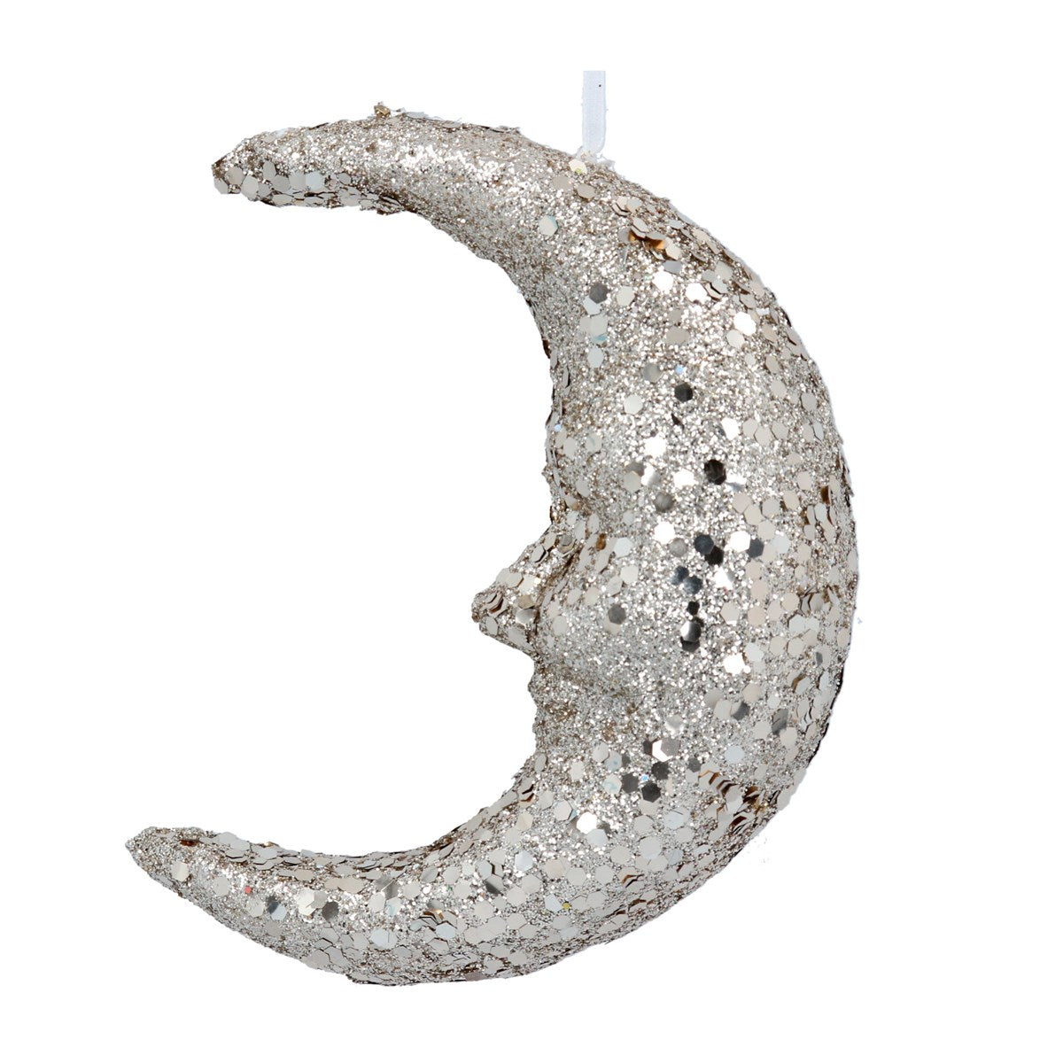 Gold Glitter Moon Hanging Christmas Decoration