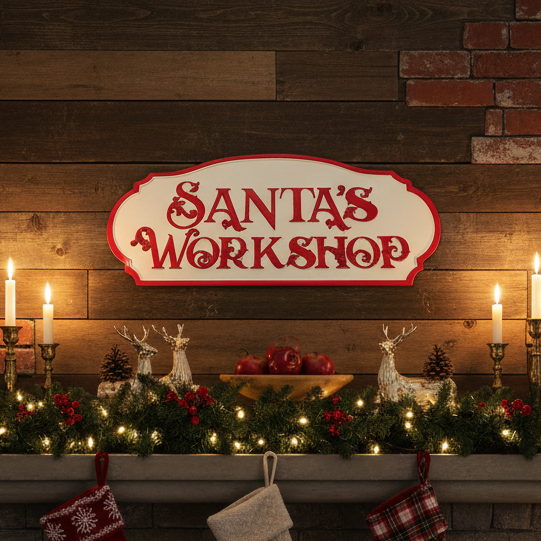 Santa's Workshop Sign