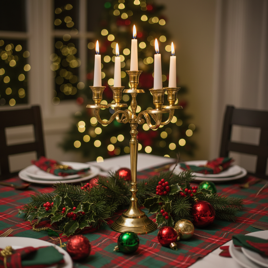 Gold Christmas Candelabra 40cm