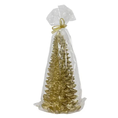 Metallic Gold Christmas Tree Candle 31cm