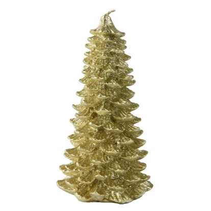 Metallic Gold Christmas Tree Candle 16.5cm