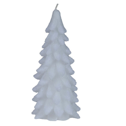 Snow White Glitter Christmas Tree Wax Candle