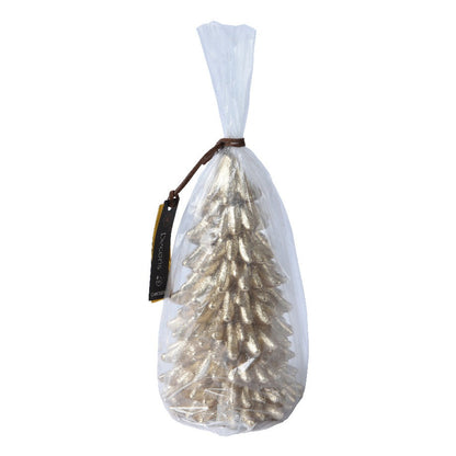 Champagne Metallic Christmas Tree Wax Candle