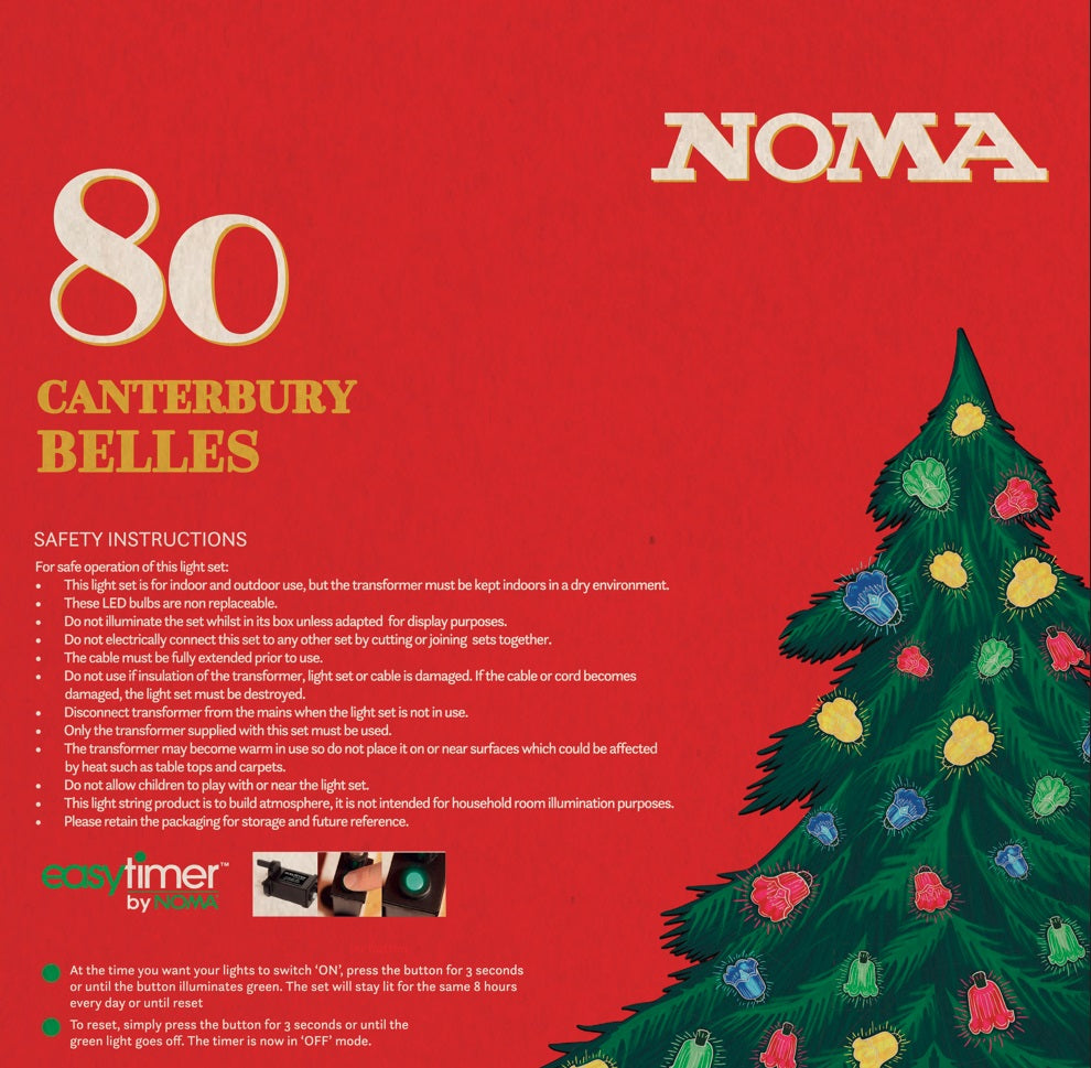 Noma 80 Canterbury Belle LED Classic Christmas String Lights