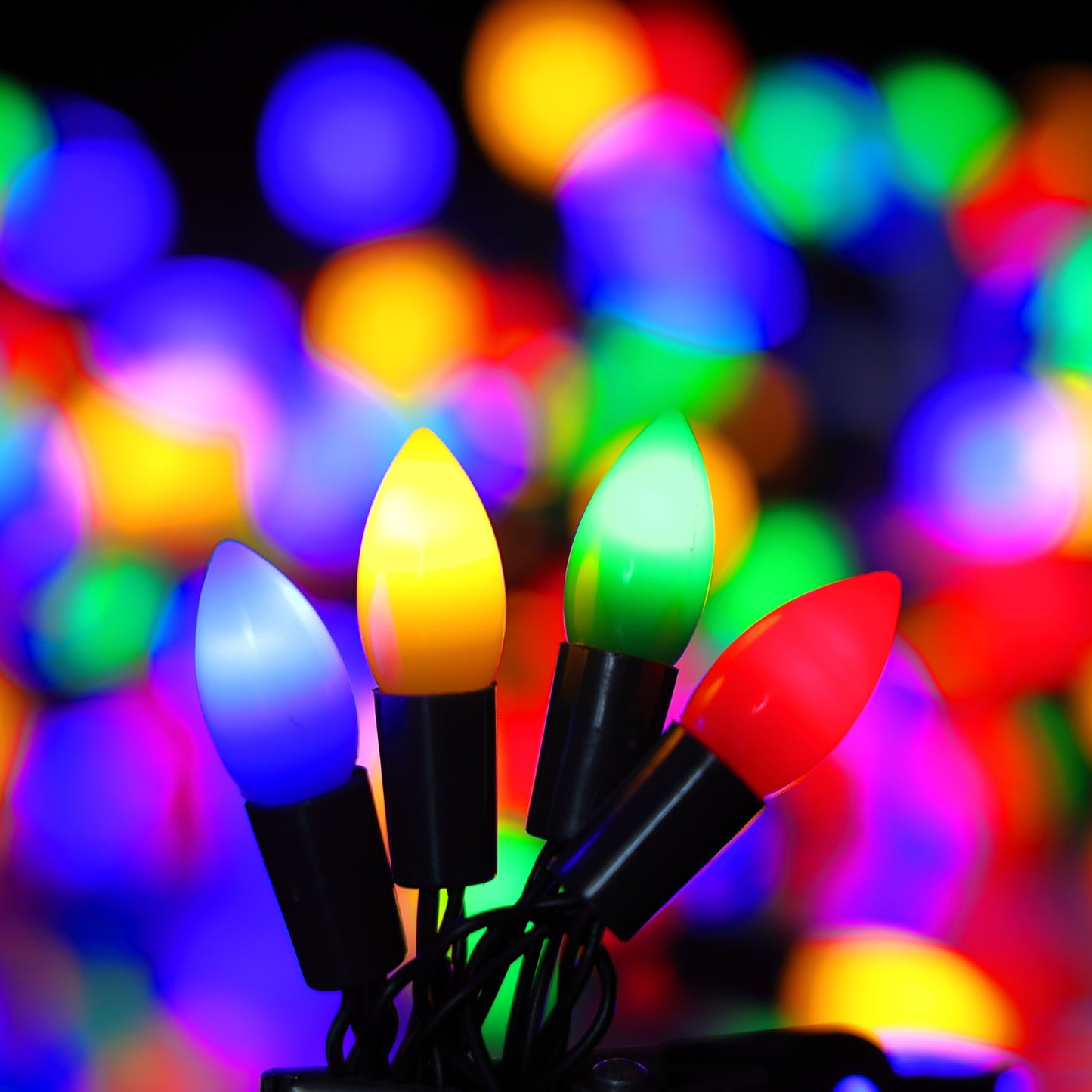 20 Battery Operated Multi Colour Mini Cone Christmas Lights