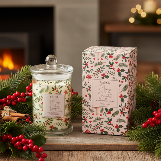 Glass Jar Soy Wax Christmas Scented Candle