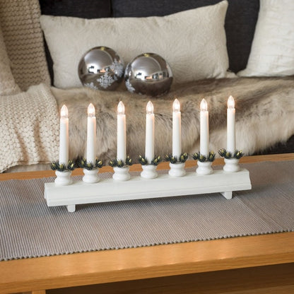 White 7 Bulb Christmas Candle Bridge