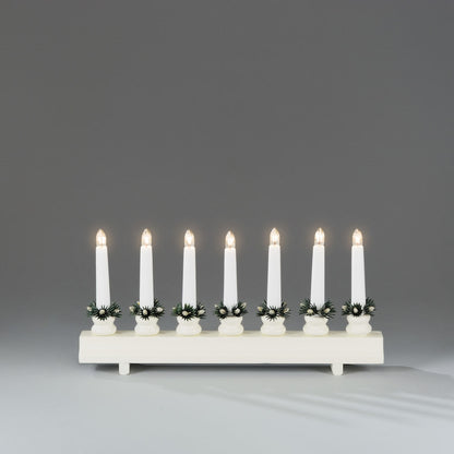 White 7 Bulb Christmas Candle Bridge