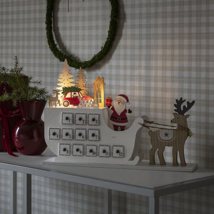 Santa Sleigh Christmas Advent Calendar LED