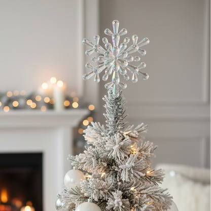 Rainbow Acrylic Snowflake Mini Christmas Tree Topper
