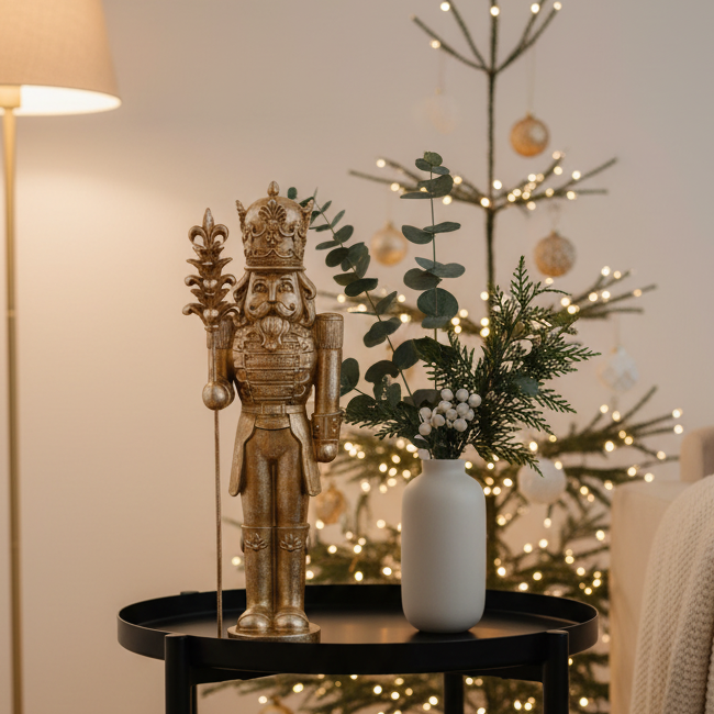 Gold Nutcracker with Staff Christmas Ornament 40cm