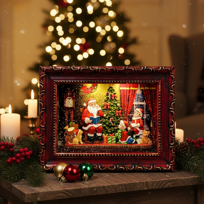 Picture Frame Water Spinner with Santa Scene