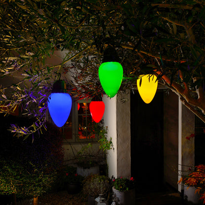 Set of 4 Large Cone Bulb Christmas Lights