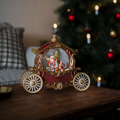 Santa Scene Christmas Carriage Water Lantern Decoration