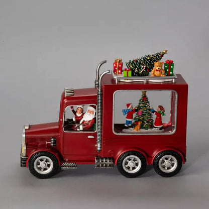 Santa Truck Christmas Scene Water Lantern Decoration