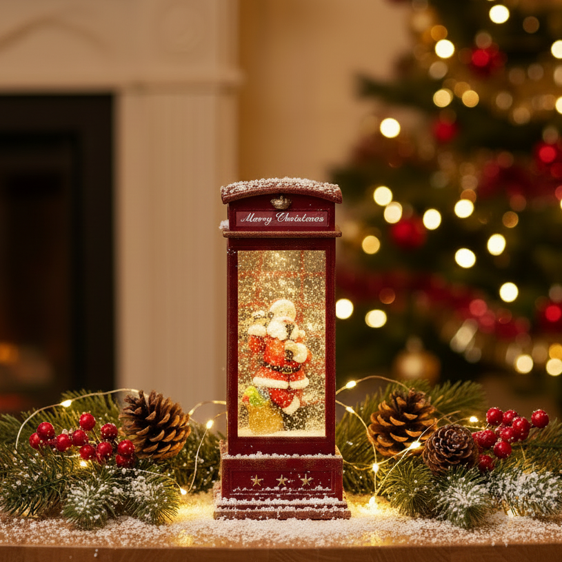 Konstsmide Santa Telephone Box Christmas Water Lantern