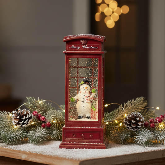 Konstsmide Snowman in Telephone Box Christmas Water Lantern