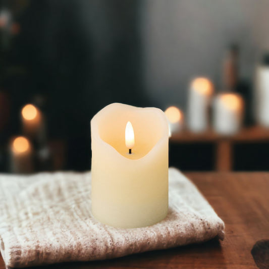 Cream Wax LED Candle 9cm x 7cm