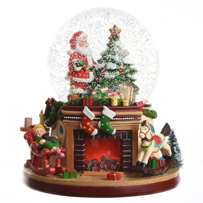 Christmas Snowglobe on Fireplace Scene