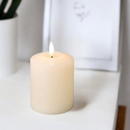 Cream Church Christmas Candle LED Wick 11.5cm x 7.5cm
