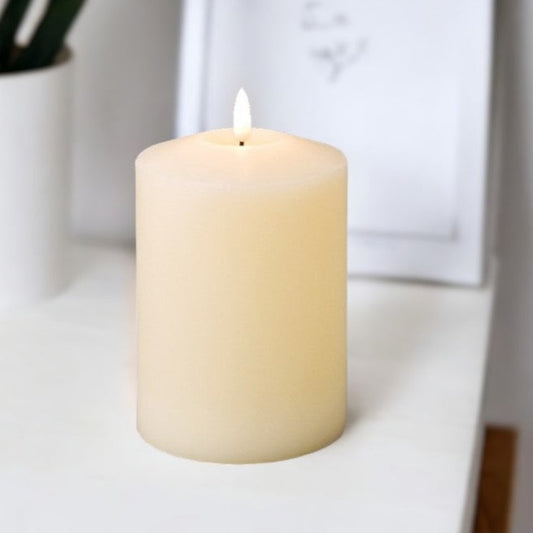 Cream Church Christmas Candle LED Wick 16cm x 10cm