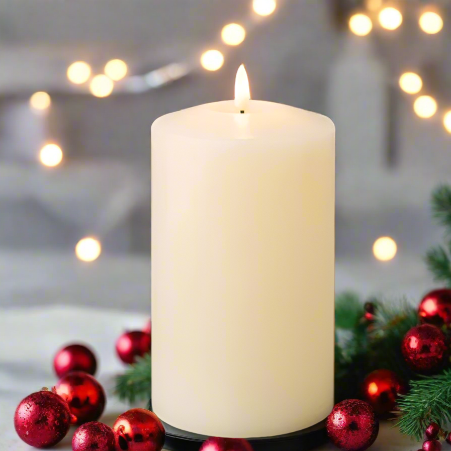 Cream Church Candle LED Wick 19cm x 10cm