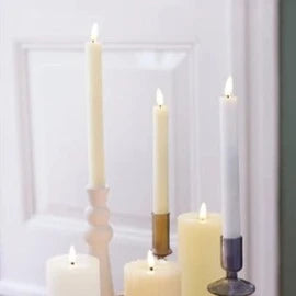 Cream LED Wick Flat Top Wax Festive Dinner Candle