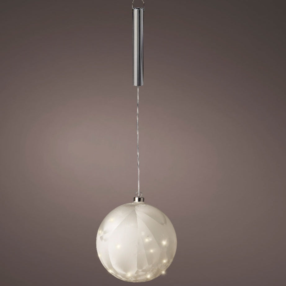 Lumineo Micro LED 20cm Frosted Ball Christmas Decoration