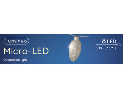 Lumineo Micro LED Frosted Pinceone Christmas String Lights