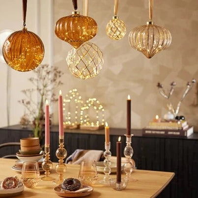 Lumineo Micro LED Gold Pattern Ball Christmas Decoration 19cm