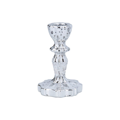 Silver candle holder on a white background