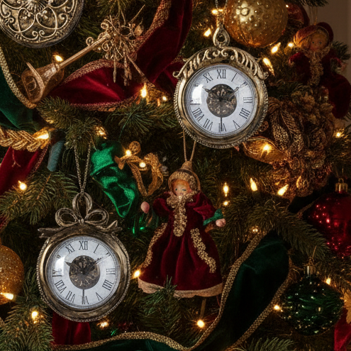 Vintage Clock Set Christmas Tree Decorations