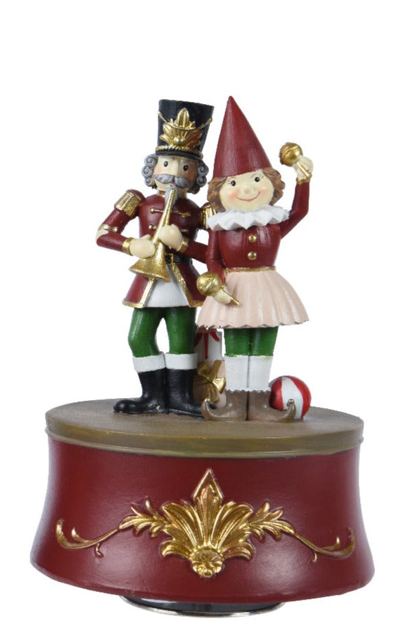Nutcracker and Jester Christmas Music Box