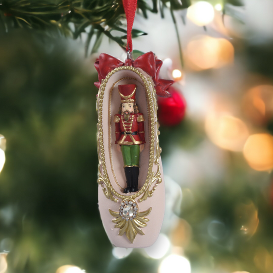 Nutcracker in Ballet Shoe Hanging Christmas Tree Decoration