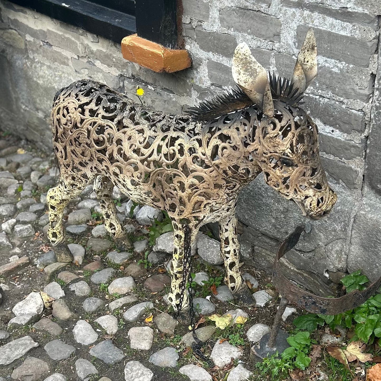 Christmas Metal Donkey 1m