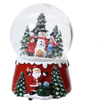 Snowman and Children Scene Christmas Snow Globe