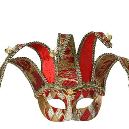 Harlequin Mask With Bells Christmas Decoration