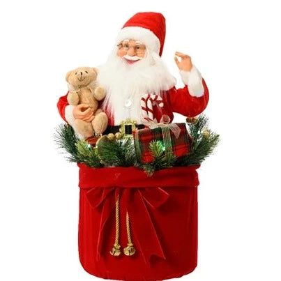Santa in Sack Animated Musical Christmas Decoration