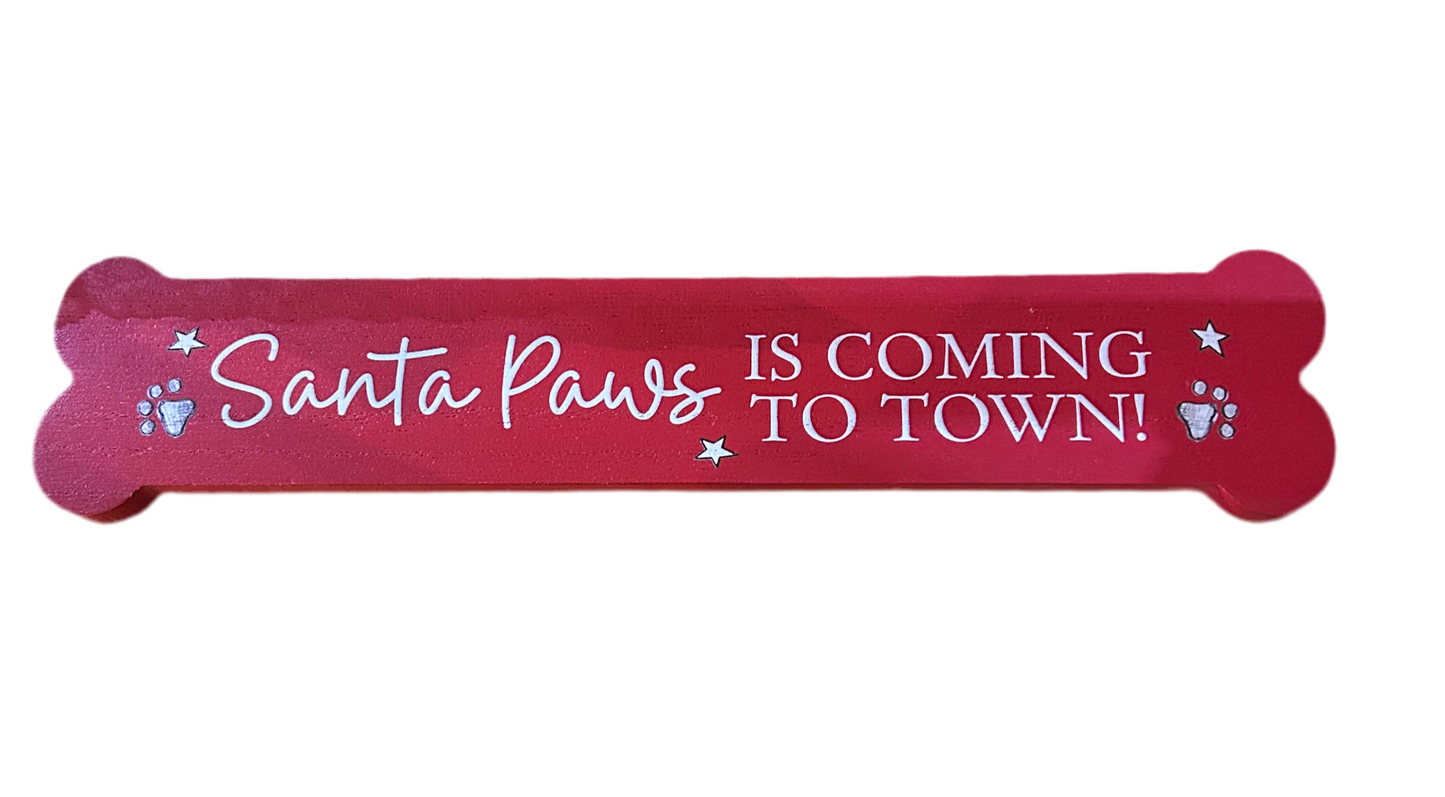 Bone Shaped Dog Christmas Signs Assorted