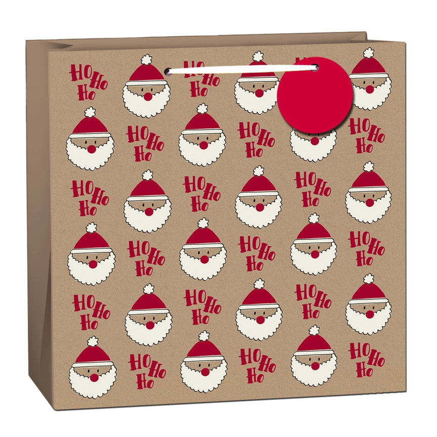Eco-Friendly Fsc™ Ho Ho Hp Christmas Kraft Santa Gift Bag