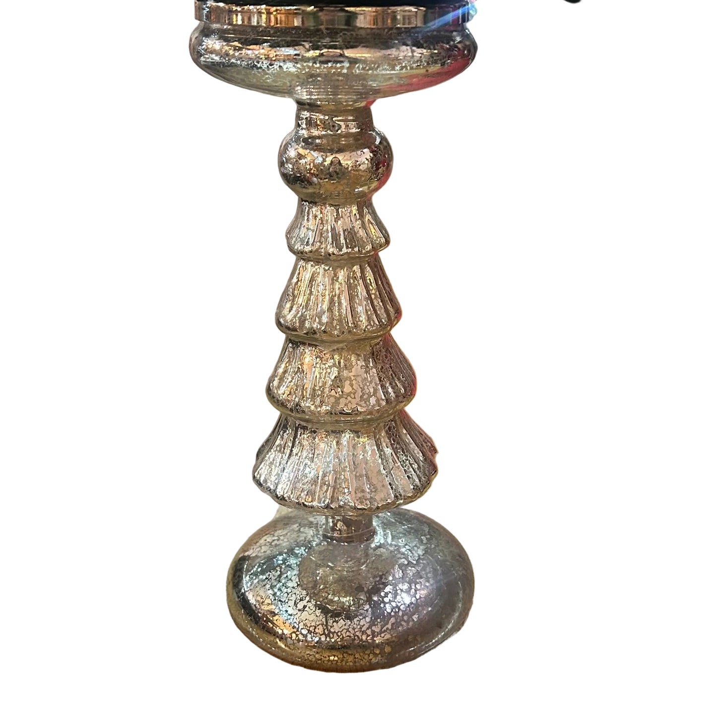 Mercury Effect Glass Lit Candle Holder 28cm