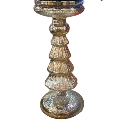 Mercury Effect Glass Lit Candle Holder 28cm