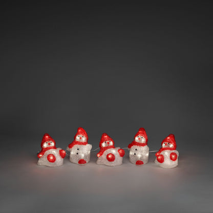 Konstsmide Acrylic 5 Piece Snowman Christmas Light Set