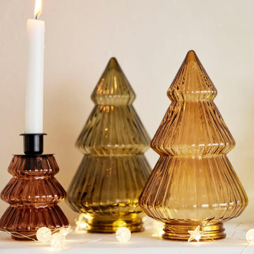 Christmas Tree Shape Glass Candle Holder