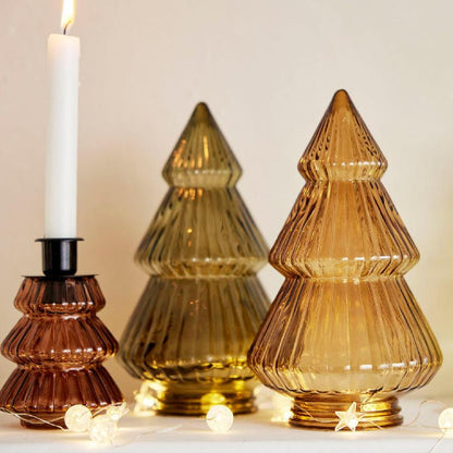 Christmas Tree Shape Glass Candle Holder