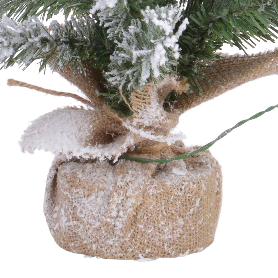 Snowy Imperial Pre-Lit Mini Christmas Tree in Hessian Bag 45cm